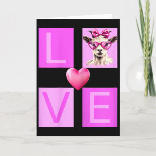 Carte Saint-Valentin chèvre coeur amoureux de chèvre fem
