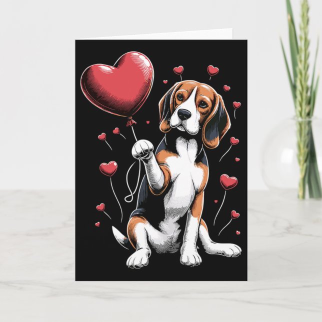 Carte Saint-Valentin Chien Beagle Propriétaire de Chien  (Devant)