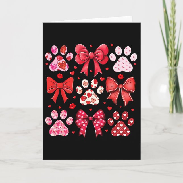 Carte Saint-Valentin Chien Coquette Empreinte de Patte C (Devant)