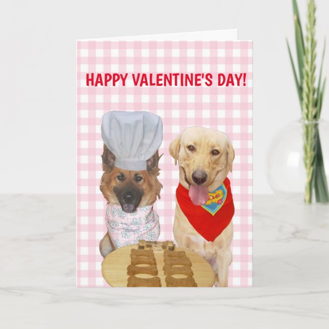 Carte Saint-Valentin Chiens Drôles pour Chéri (Devant)