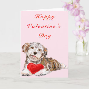 Carte Saint Valentin Chiot Love Votre nom Texte
