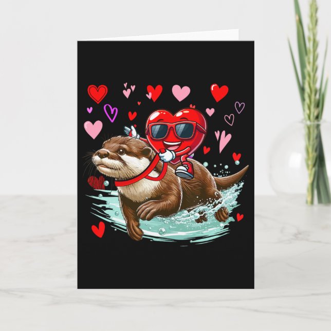 Carte Saint-Valentin Cœur Célibataires à Cheval sur une  (Devant)