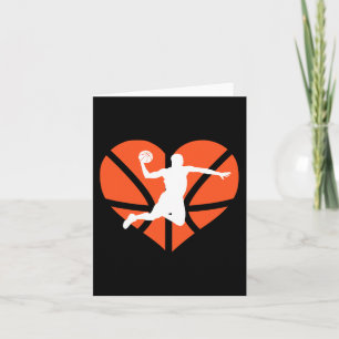 Carte Saint Valentin Coeur Dunking Basketball Garçons Fi