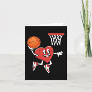 Carte Saint Valentin Coeur Dunking Basketball Garçons Fi