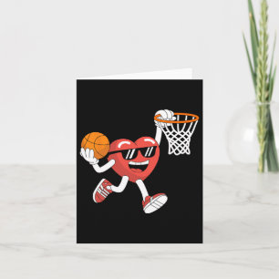 Carte Saint Valentin Coeur Dunking Basketball Garçons Fi