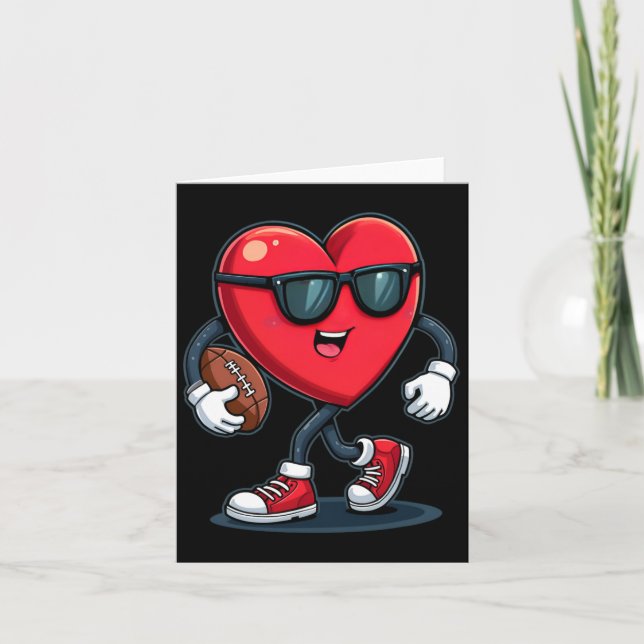 Carte Saint-Valentin Cœur Football Garçons Filles Enfant (Devant)