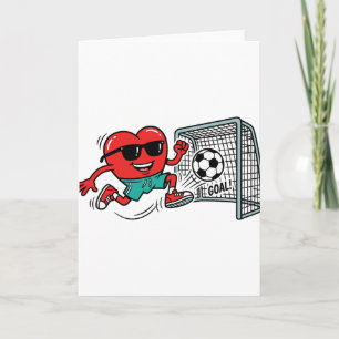 Carte Saint-Valentin coeur Football Hommes Garçons Enfan