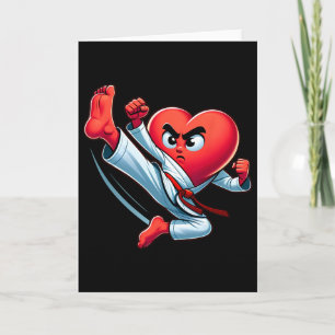Carte Saint-Valentin Cœur Karaté Kick Mma Taekwondo Mu
