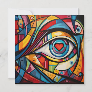 Carte Saint Valentin Coeur Oeil Abstrait