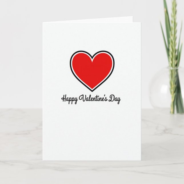 Carte Saint-Valentin Cœur Rouge (Devant)