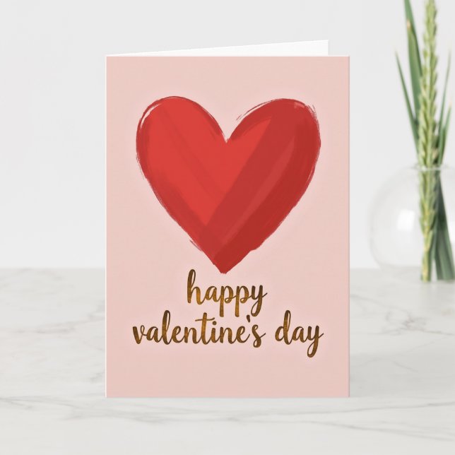 Carte Saint-Valentin Cœur Rouge Joyeux (Devant)