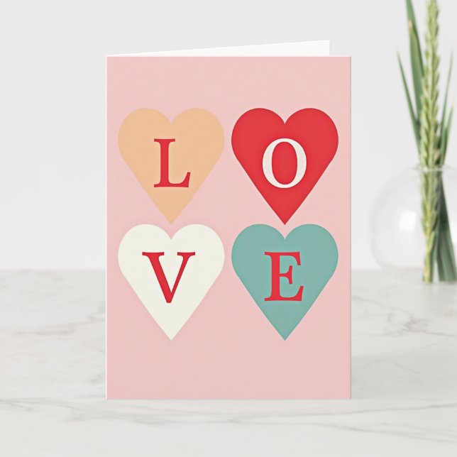 Carte Saint-Valentin Cœurs Amour Pour Elle (Devant)