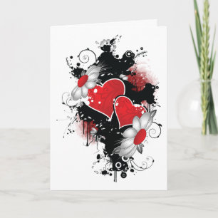 Carte Saint-Valentin Coeurs et Fleurs