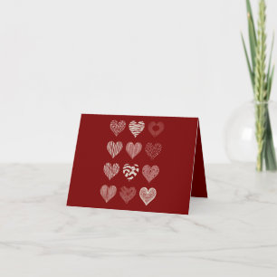 Carte Saint-Valentin Cœurs Neuf Cœurs Amour de la Saint-