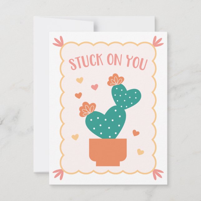 Carte Saint-Valentin "Coincé sur vous" (Devant)