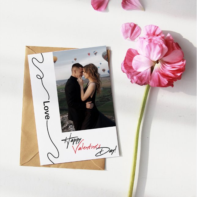 Carte Saint Valentin Couple love Photo White Valentine's (Valentines Day Couple love Photo White Valentine's Card)