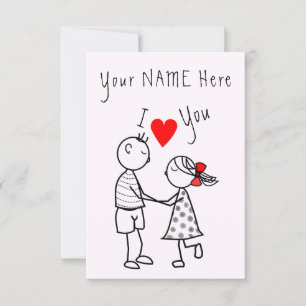 Carte Saint Valentin Couple romantique - Je t'aime