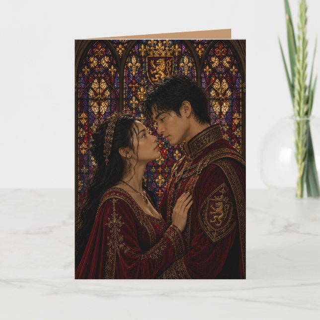 Carte Saint-Valentin d'anniversaire de couple médiéval  (Devant)