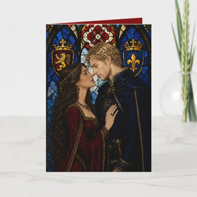 Carte Saint-Valentin d'anniversaire de couple médiéval (Devant)