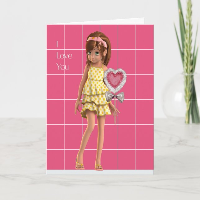 Carte Saint Valentin de Jeune Fille à Maman (Devant)