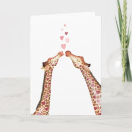 Carte Saint Valentin de jolies girafes de baiser