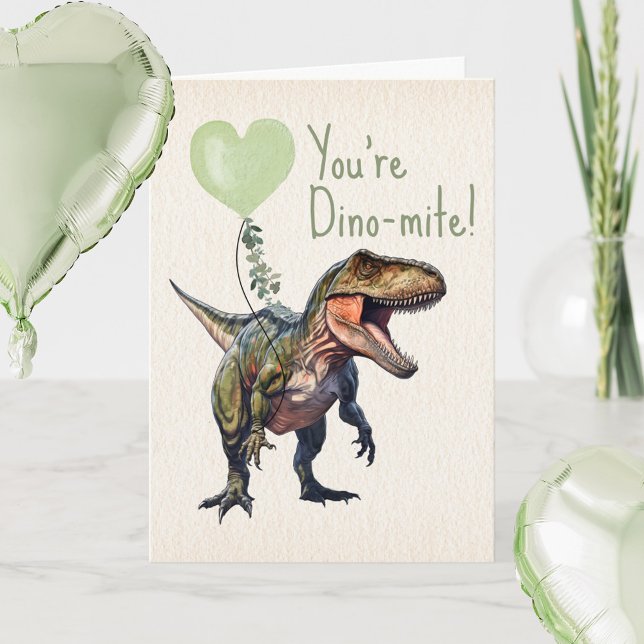 Carte Saint-Valentin de la classe verte Dino-mite Dinosa (Créateur téléchargé)