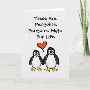 Carte Saint-Valentin de pingouins
