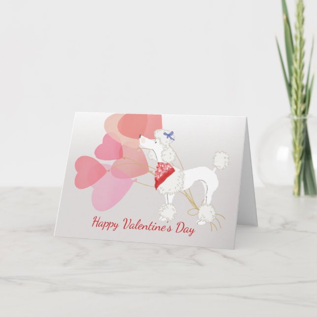 Carte Saint Valentin de votre chien de caniche bla (Devant)
