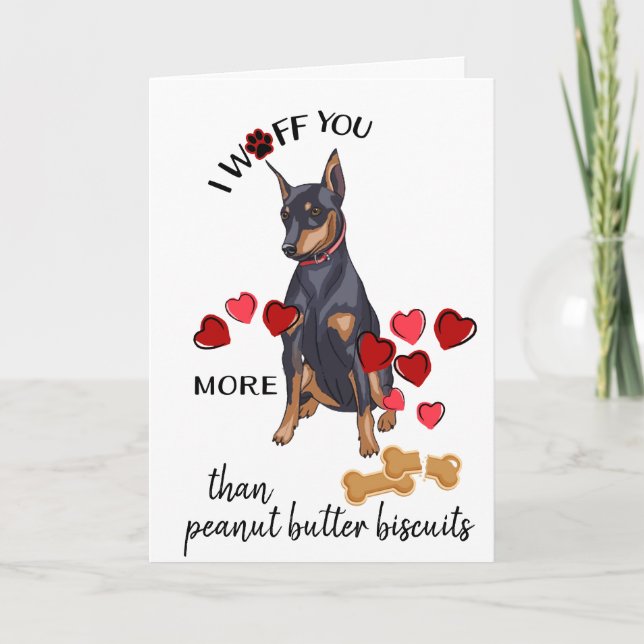 Carte Saint-Valentin de votre chien Doberman qui v (Devant)