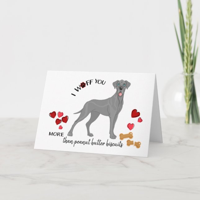 Carte Saint-Valentin de votre grand chien de Danse (Devant)
