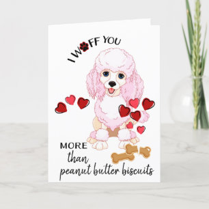 Carte Saint Valentin de votre Poodle Chien Love