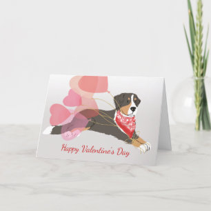 Carte Saint-Valentin des ballons bernois de chien 