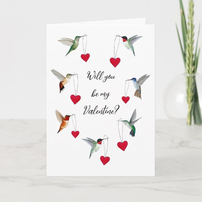 Carte Saint Valentin des colibris (Devant)