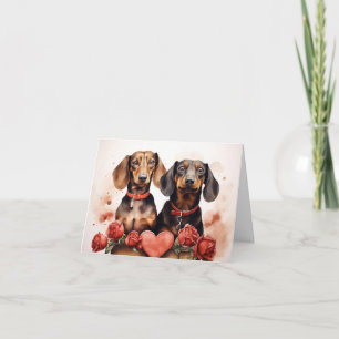 Carte Saint-Valentin des Dachshunds