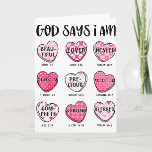 Carte Saint Valentin Dieu dit Versets bibliques Cœurs F