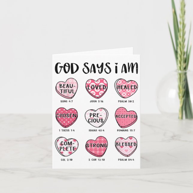 Carte Saint Valentin Dieu dit Versets bibliques Cœurs F (Devant)