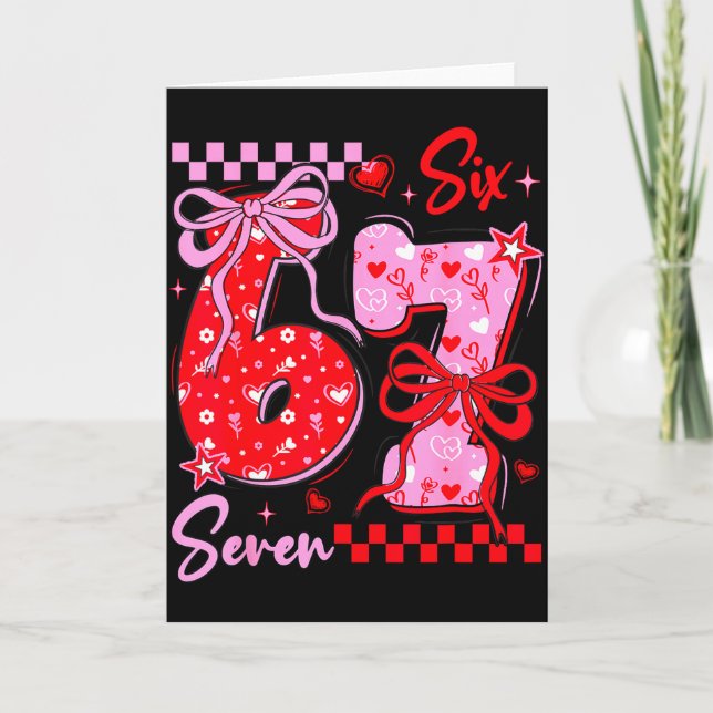 Carte Saint-Valentin drôle 67 Meme 6 7 Nœud de la Saint- (Devant)