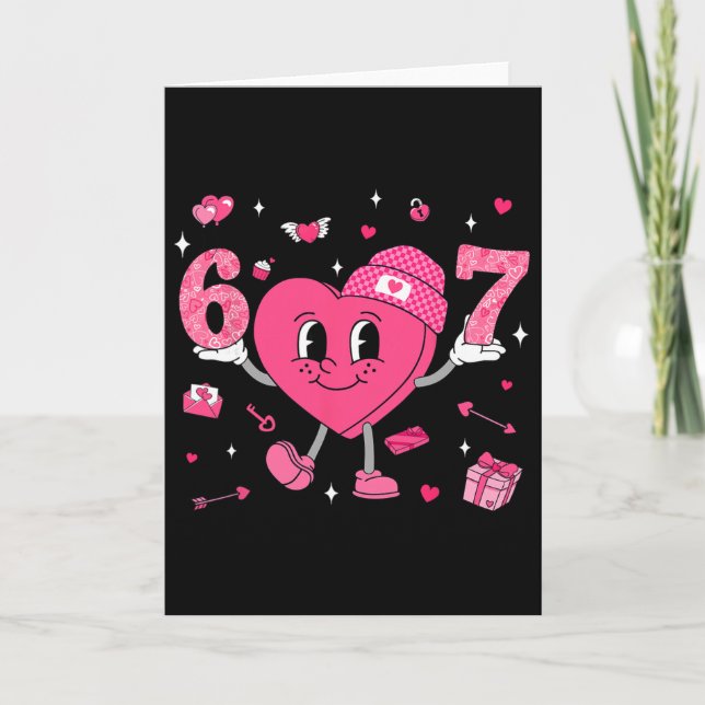 Carte Saint-Valentin Drôle 67 Meme Six Sept 6 7 Valent (Devant)