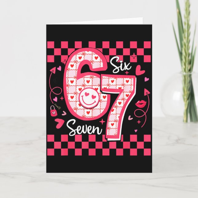 Carte Saint-Valentin Drôle 67 Six Sept Mème 6 7 Femmes F (Devant)
