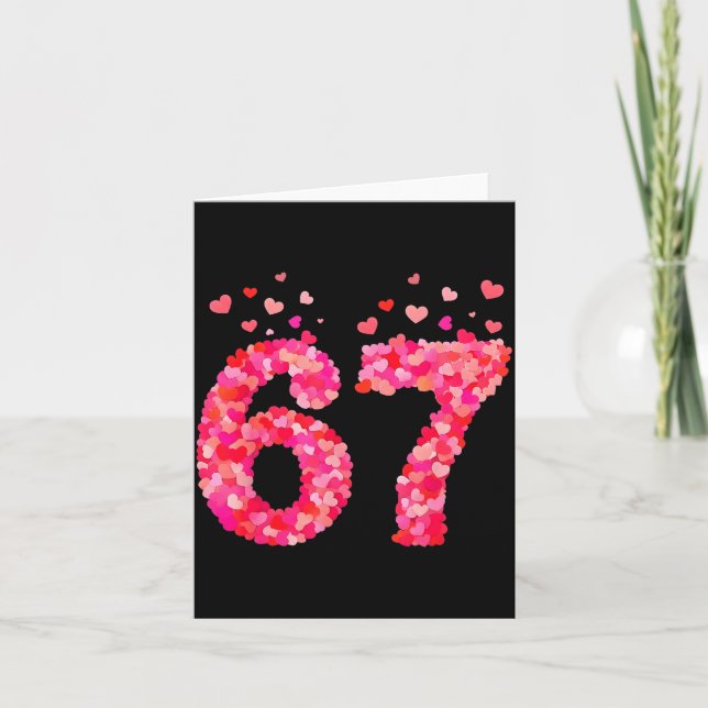 Carte Saint-Valentin Drôle 6 7 Mème Garçon Six Sept Cœur (Devant)