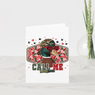 Carte Saint-Valentin drôle Boy Duck Hunting Call Me Tod