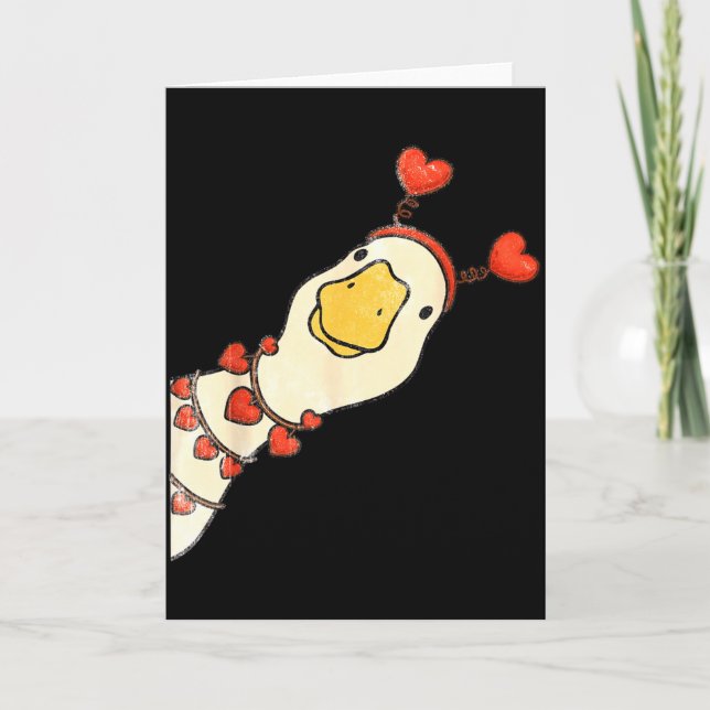 Carte Saint-Valentin drôle de gros bêta Canard Amour à a (Devant)