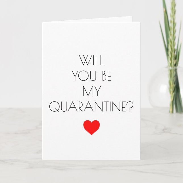 Carte Saint-Valentin drôle de quarantaine Covid (Devant)