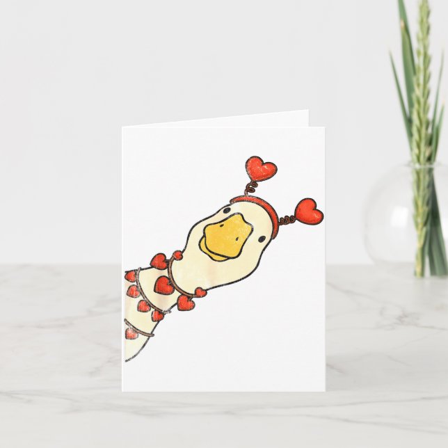 Carte Saint-Valentin Drôle Dindons Canard Cœur Amour Cor (Devant)