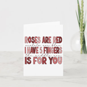 Carte Saint Valentin Drôle J'ai 5 Doigts Celui du Milieu