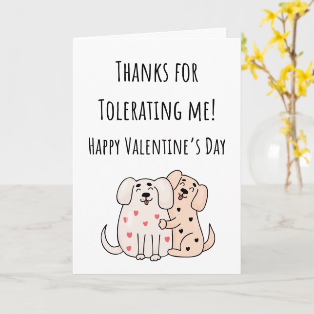 Carte Saint Valentin drôle Merci de me tolérer Plié (Fleur jaune)