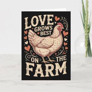 Carte Saint Valentin drôle Mignon amour de poulet grandi