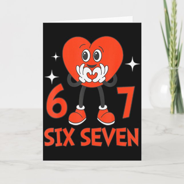 Carte Saint-Valentin drôle Six Sept Cœurs 6 7 Mème Garço (Devant)