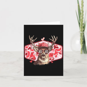 Carte Saint Valentin drôle vintage chasse cerf camouflag