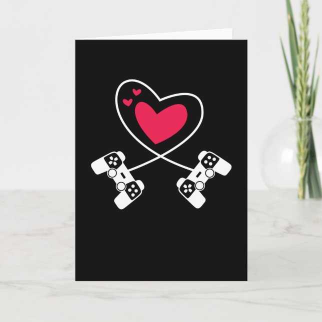 Carte Saint-Valentin du cœur de jeu Amour Joueur (Devant)